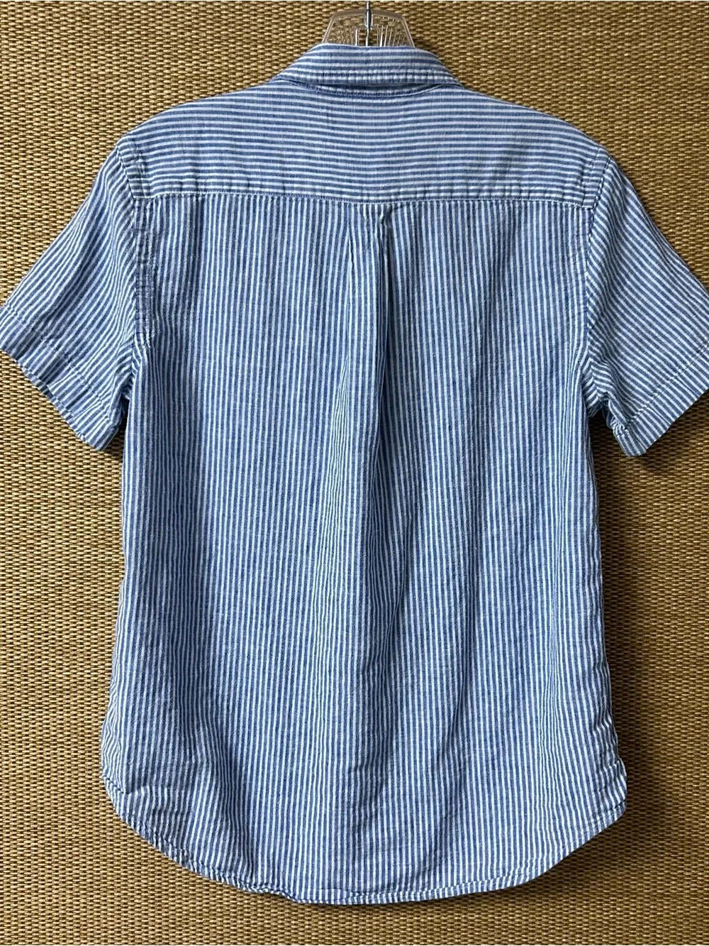 Ralph Lauren Shirt Boy’s L 14-16 Blue White Stripe